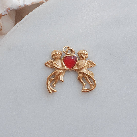 Gold Lovers Cherubs Charm