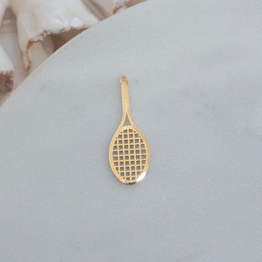 Gold Tennis Racket Charm