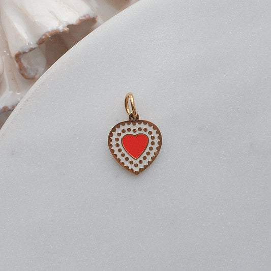 Gold Dotty Heart Charm