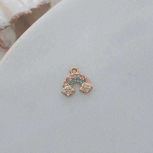 Gold Zirconia Rainbow Charm