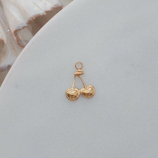 Cute Gold Cherry Charm
