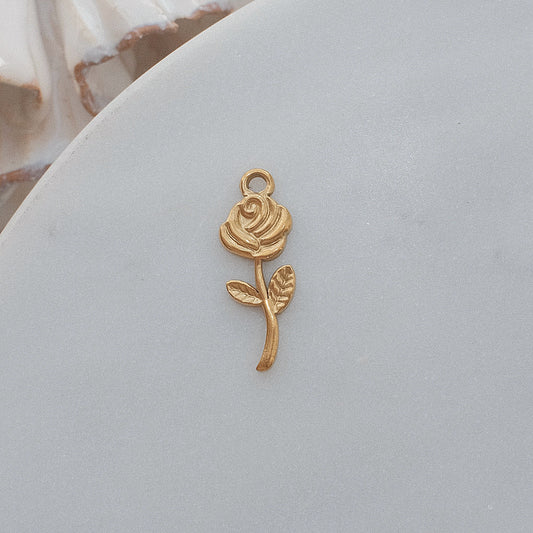 Gold Rose Charm