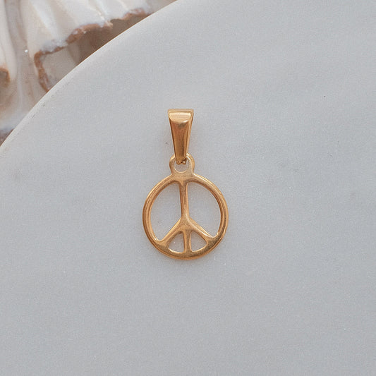 Gold Peace Sign Charm