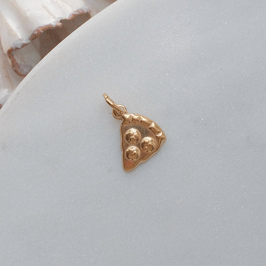 Gold Pizza Charm