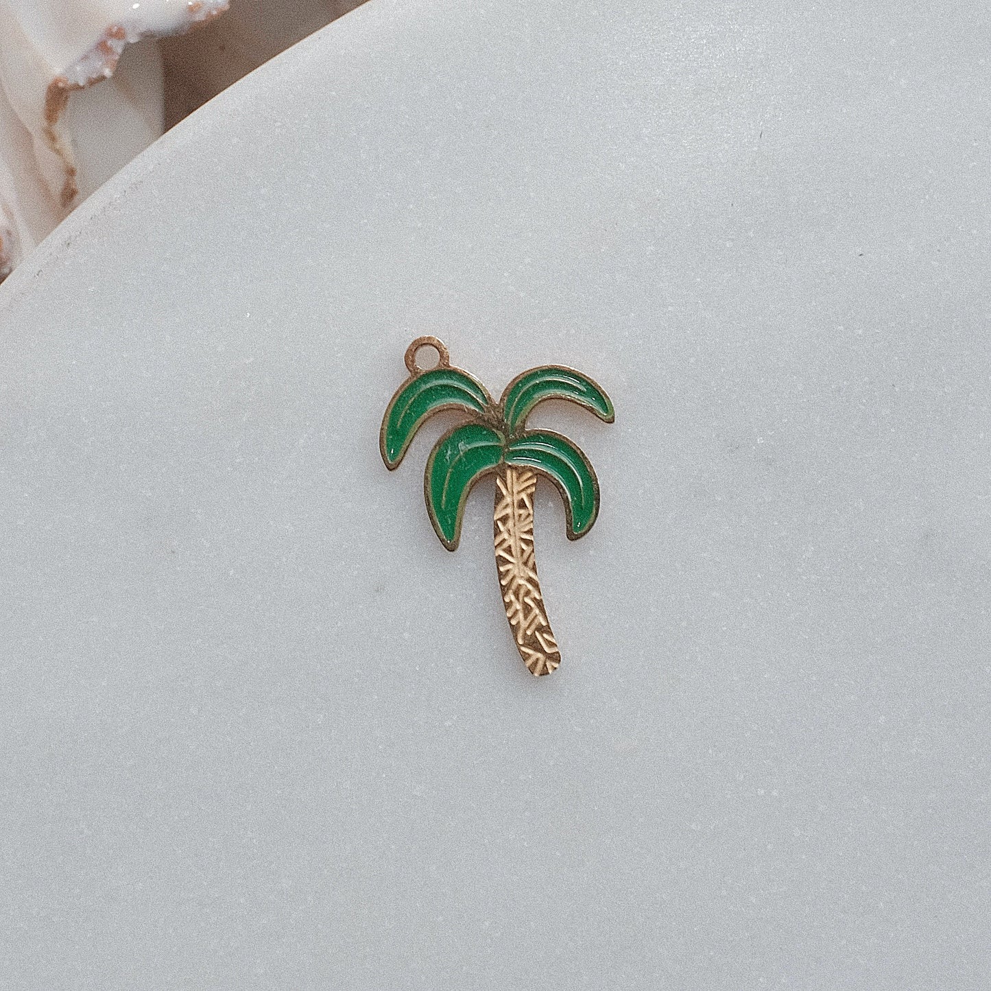 Gold and Green Palm Tree Charm