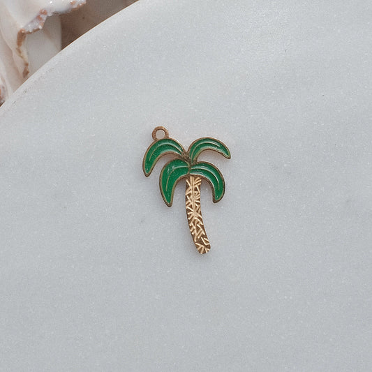 Gold and Green Palm Tree Charm