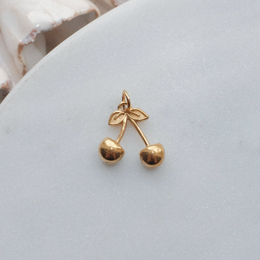 Gold Cherry Charm