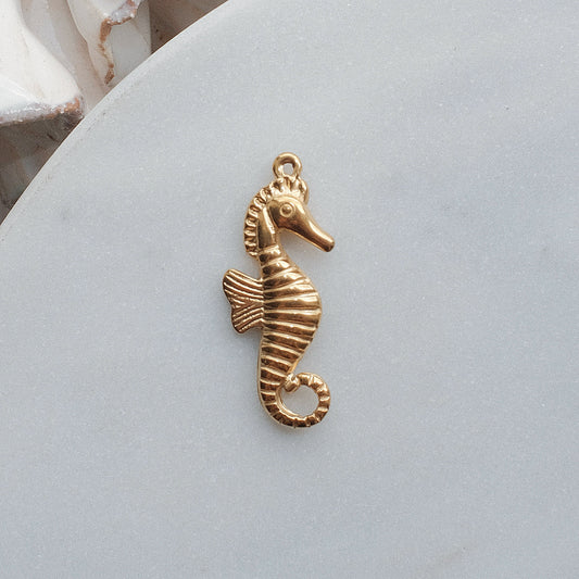 Gold Seahorse Charm