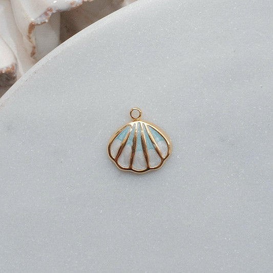 Gold and Blue Shell Charm