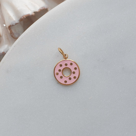 Gold and Pink Donut Charm