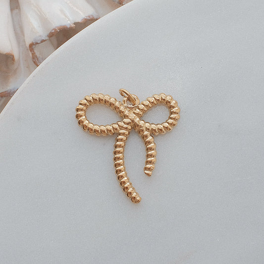 Gold Rope Bow Charm