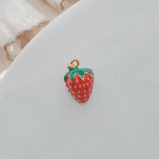 Gold and Red Strawberry Charm