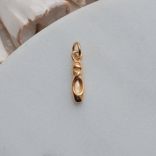 Gold Ballet Shoe Charm