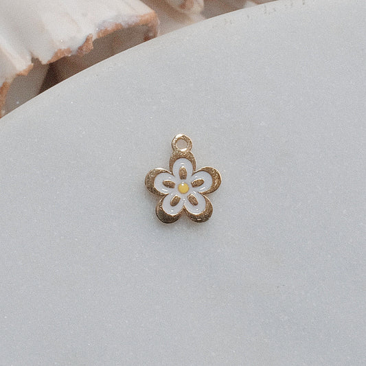 Gold and White Daisy Charm