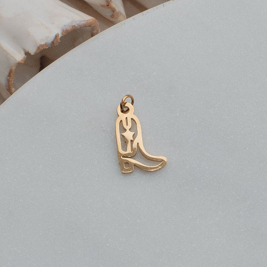 Gold Cowgirl Boot Charm