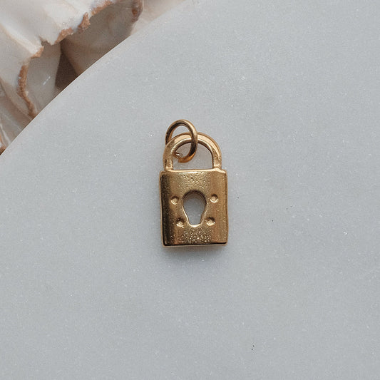 Gold Padlock Charm