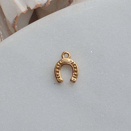 Gold Mini Horseshoe Charm