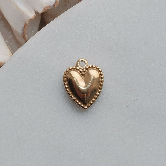 Gold Cutesy Heart Charm