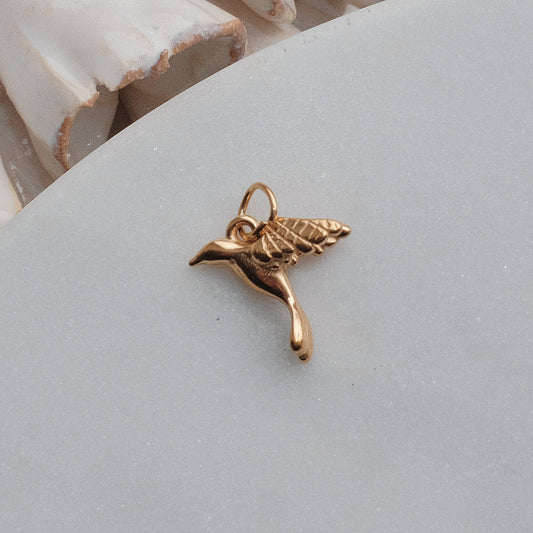 Gold Hummingbird Charm