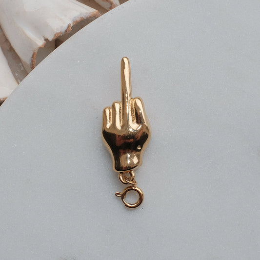 Gold Middle Finger Charm