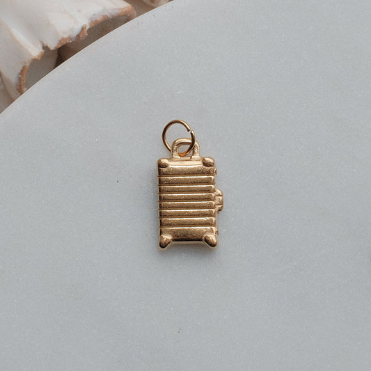 Gold Suitcase Charm