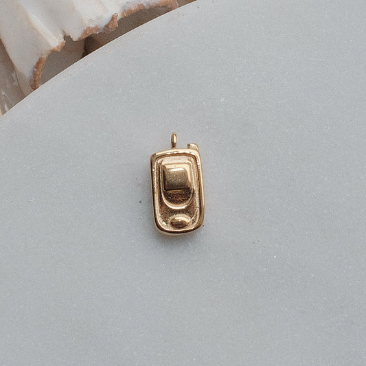 Gold Mobile Phone Charm