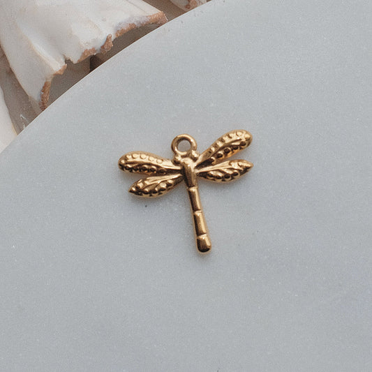 Gold Dragonfly Charm