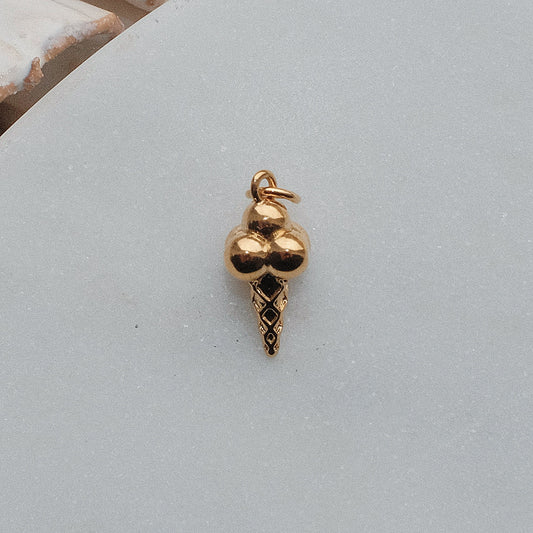 Gold Scoops Ice Cream Charm