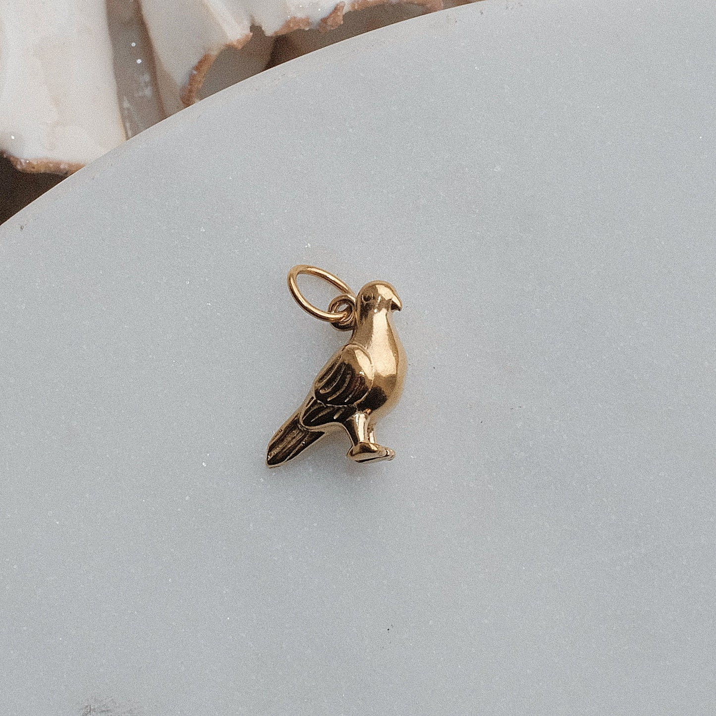 Gold Pigeon Charm