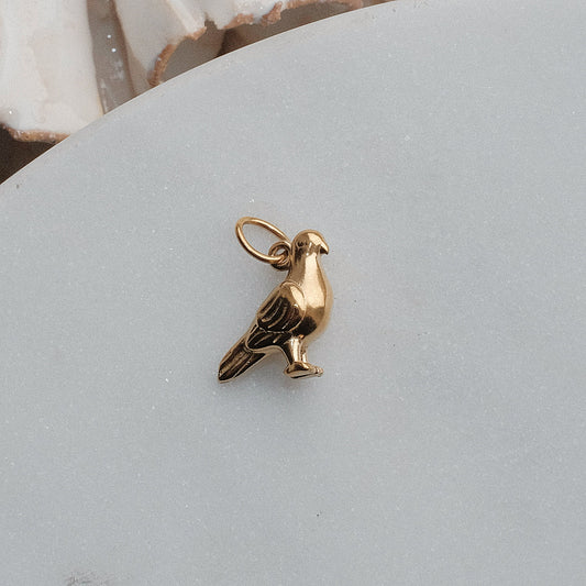 Gold Pigeon Charm