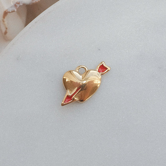 Gold Heart With Arrow Charm