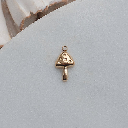 Gold Mushroom Charm