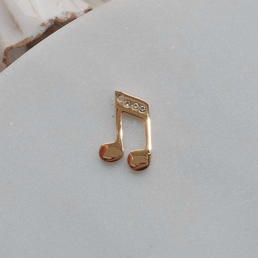 Gold Eighth Note Charm