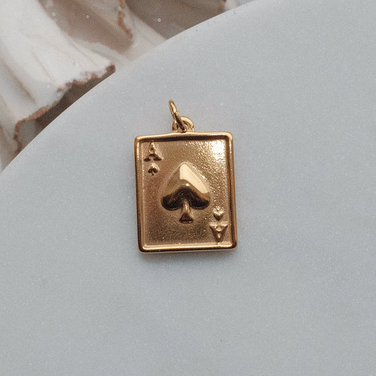 Gold Ace of Spades Charm