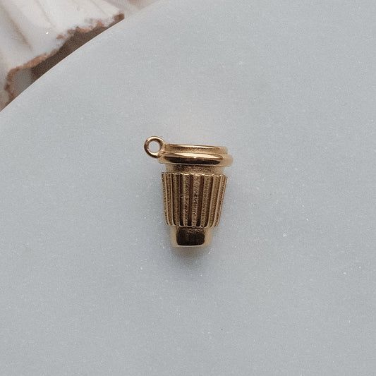 Gold Coffee Cup Charm