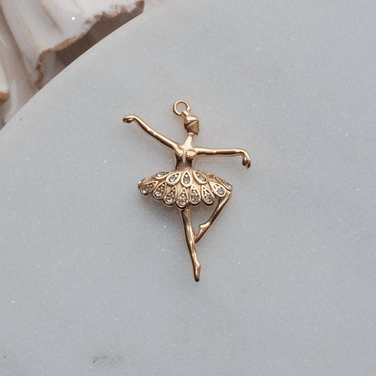 Gold Ballerina Charm