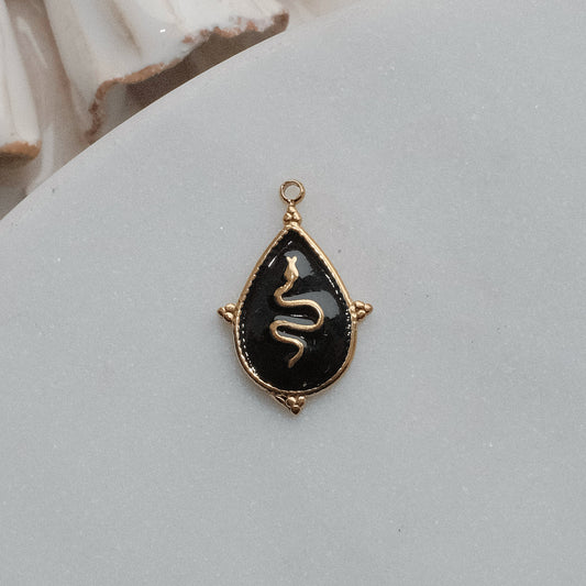 Gold and Black Snake Charm
