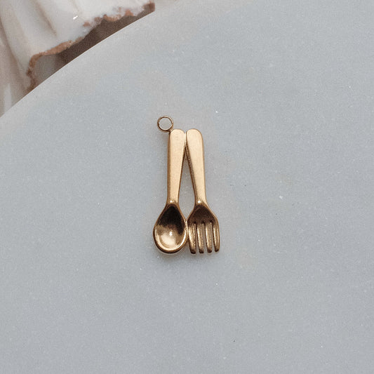 Gold Cutlery Charm