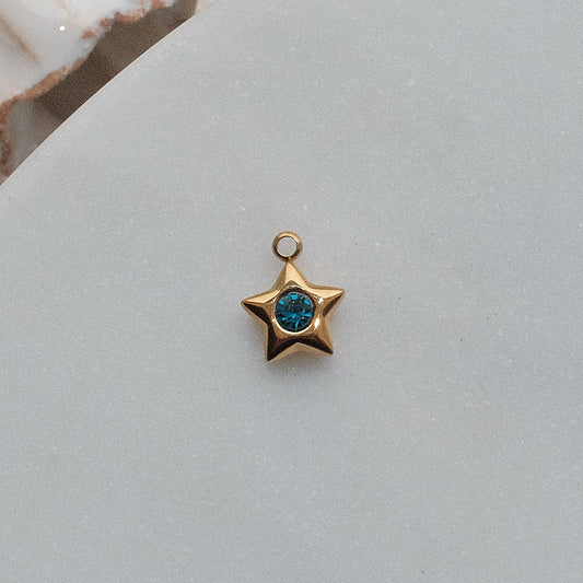 Gold and Blue Star Charm