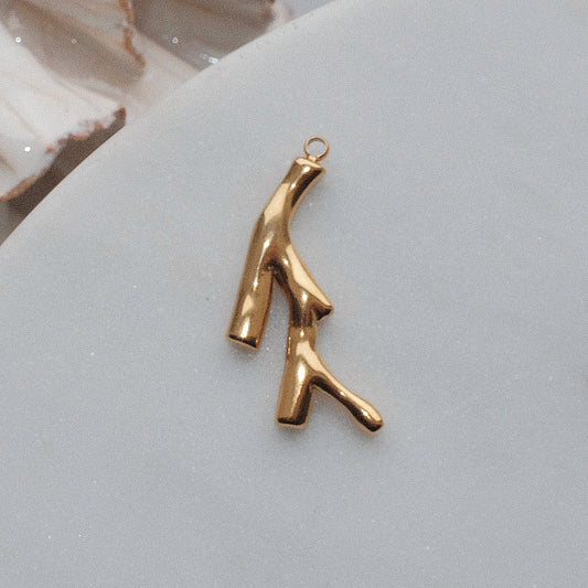 Gold Coral Charm