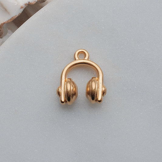 Gold Headphones Charm