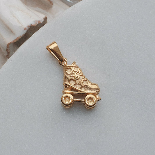 Gold Roller Skate Charm
