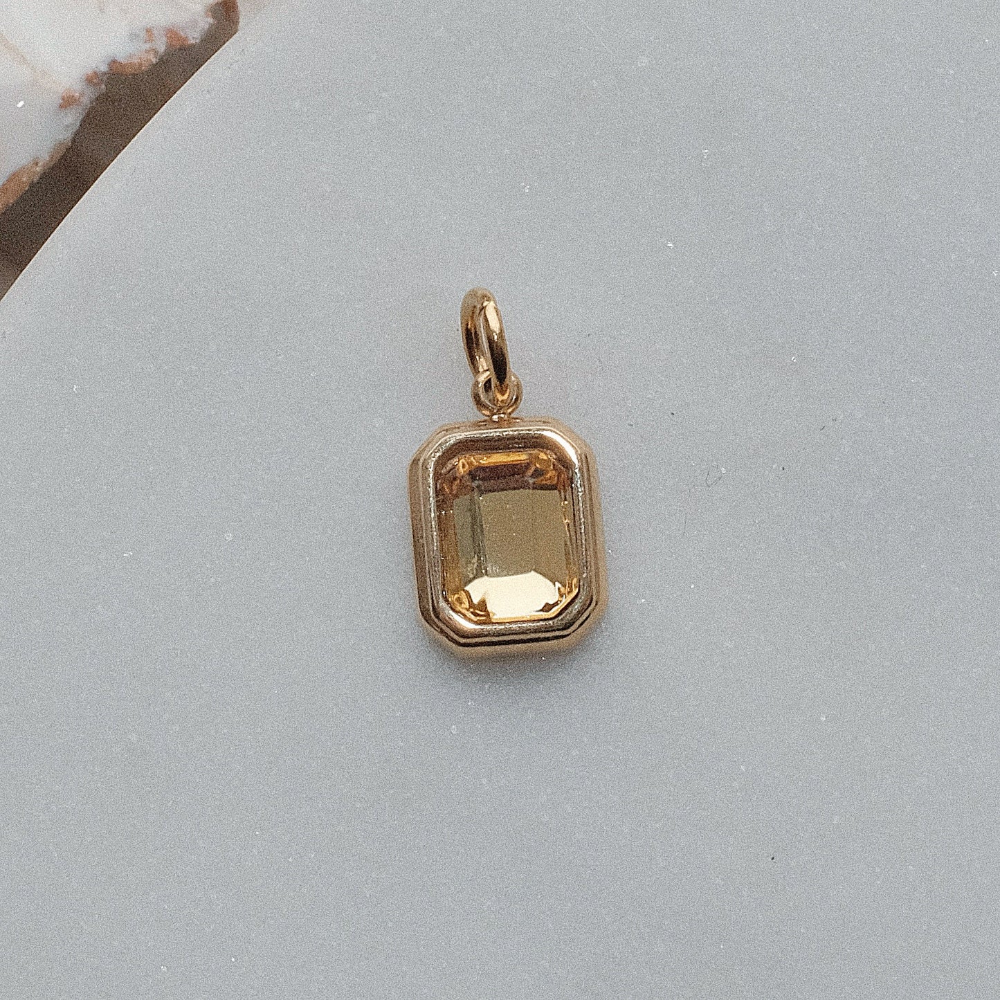 Gold and Champagne Rhinestone Charm (November)