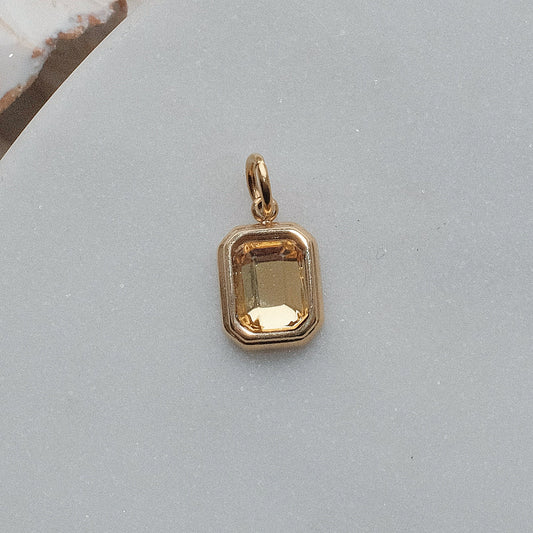 Gold and Champagne Rhinestone Charm (November)