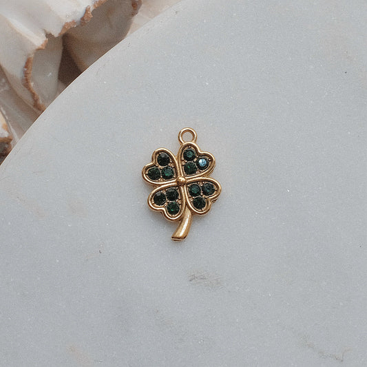 Gold and Green Clover Charm