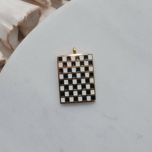 Gold Chess Board Charm