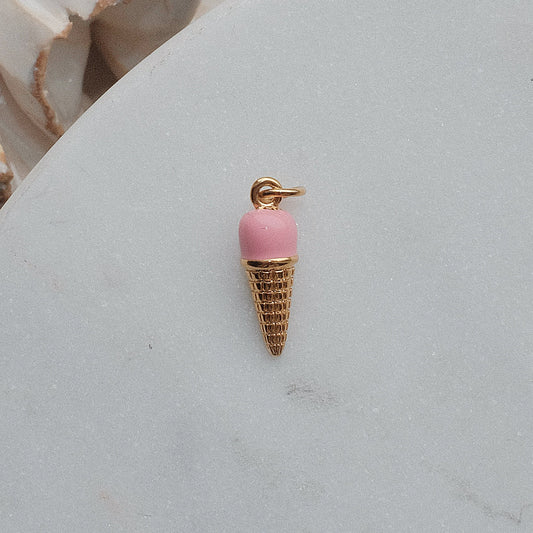 Gold and Pink Ice Cream Charm