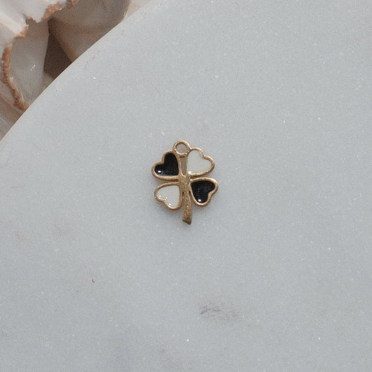Gold Monochrome Clover Charm