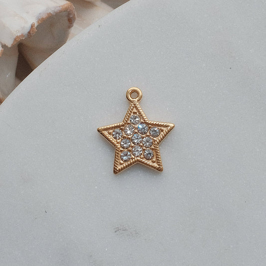 Gold Rhinestone Star Charm