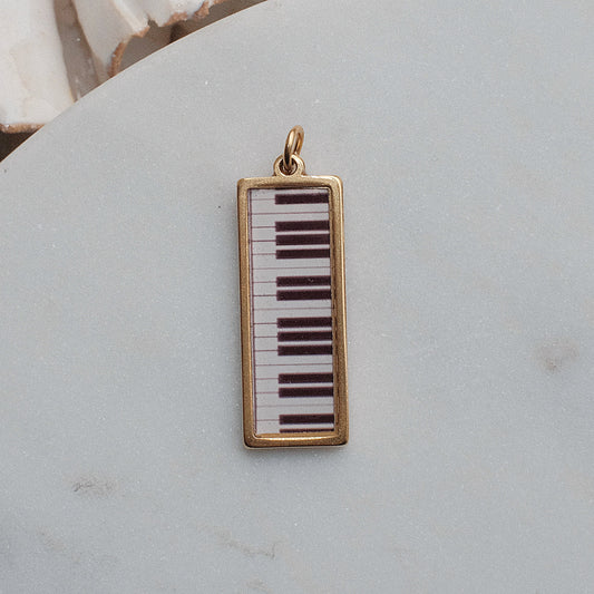 Gold Piano Pix Charm